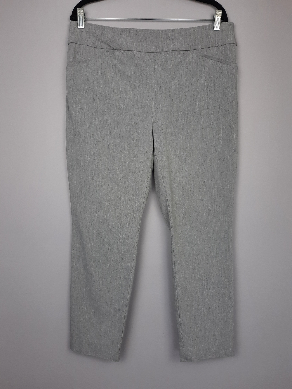 Chico's Fabulously Slimming Gray High Rise Pull On Ankle Ponte Pants size 12